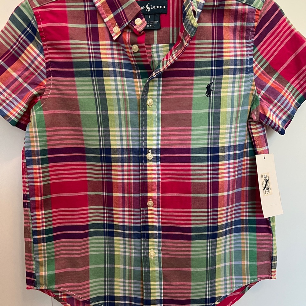 Ralph Lauren Red and Green Button Down Shirt